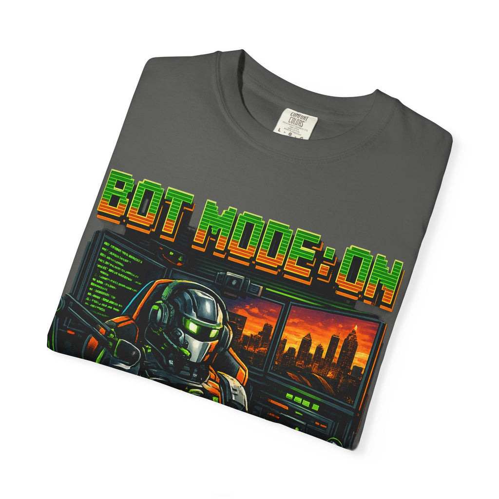 Bot Mode On T-Shirt — Retro Cyberpunk Robot Gamer Tee