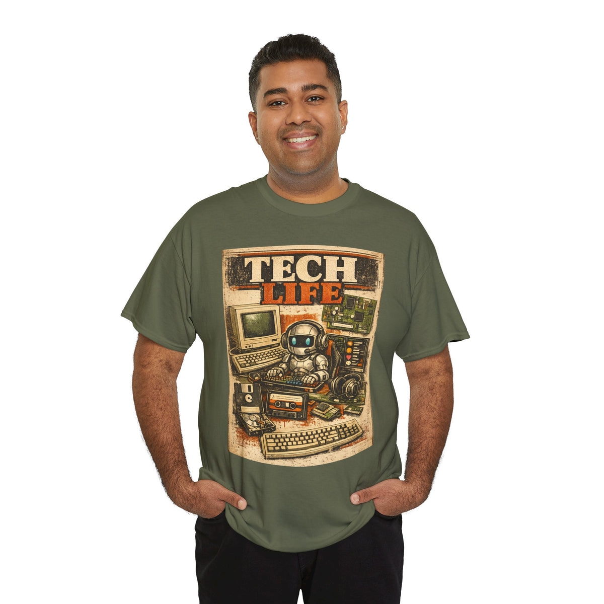 Tech Life T-Shirt — Retro Computer & Gadget Graphic Tee for Geeks