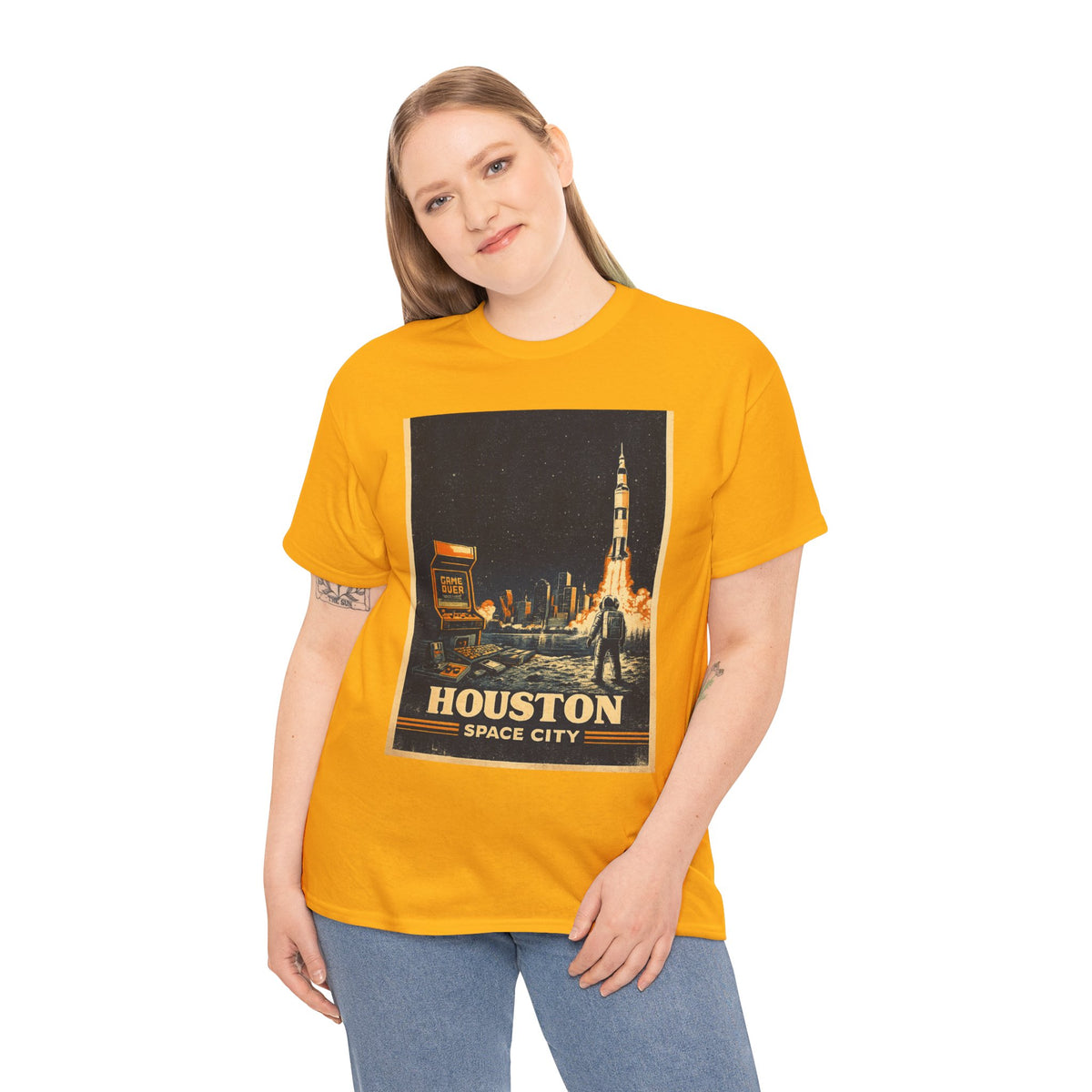 Houston Space City Rocket Launch Vintage T-Shirt