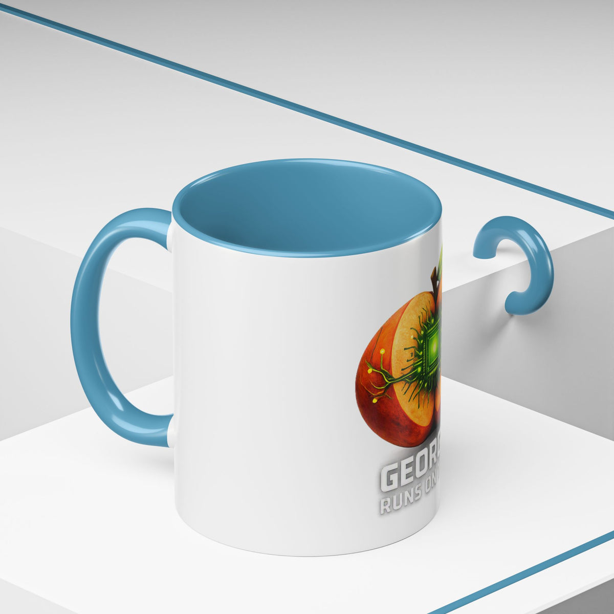 Accent Mug — "Georgia Runs on Tech" Peach Tech Coffee Mug (11/15oz)