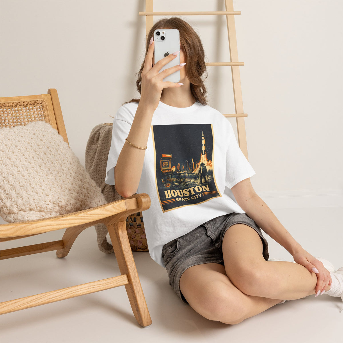 Houston Space City Rocket Launch Vintage T-Shirt