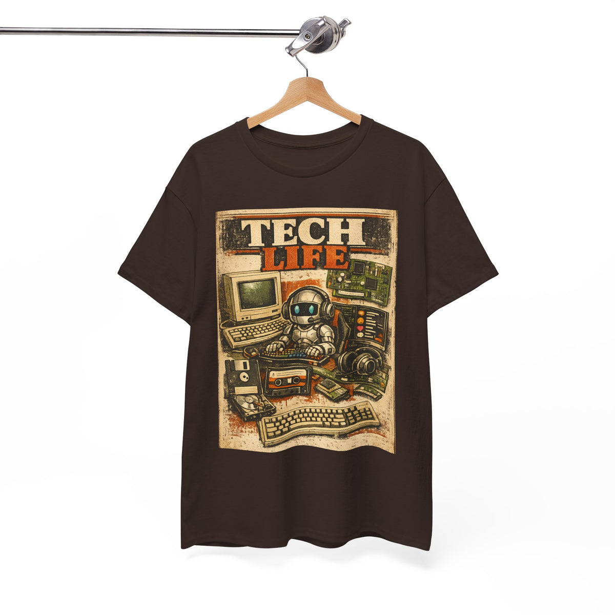 Tech Life T-Shirt — Retro Computer & Gadget Graphic Tee for Geeks