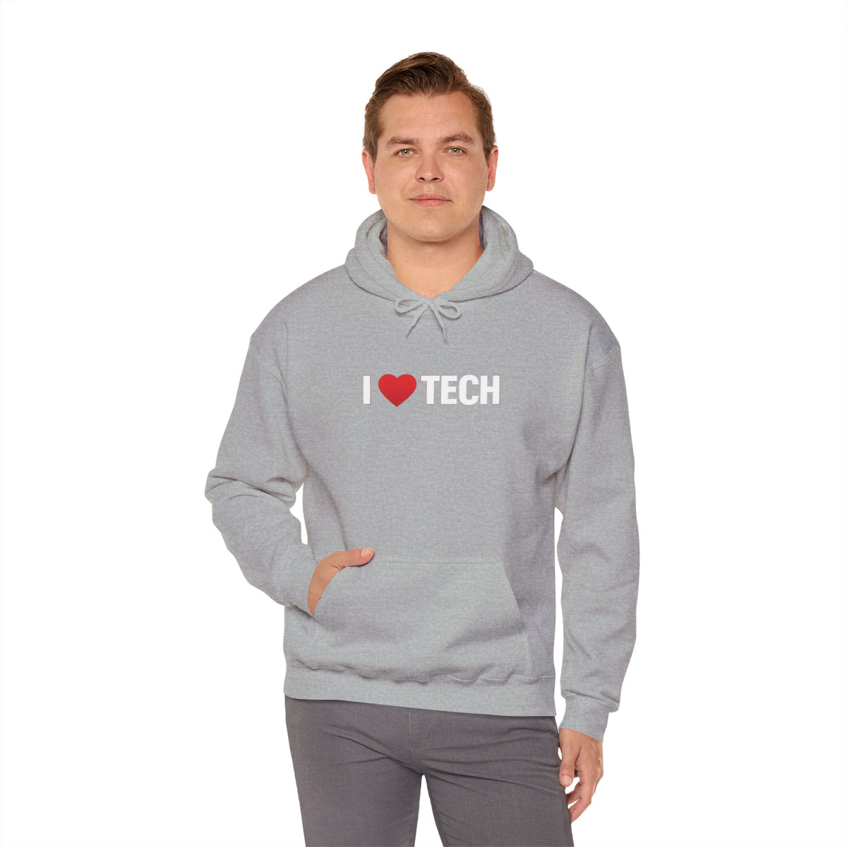 I  Tech Hoodie — "I Love Tech" Graphic Pullover for Tech Lovers