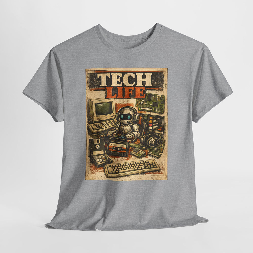 Tech Life T-Shirt — Retro Computer & Gadget Graphic Tee for Geeks