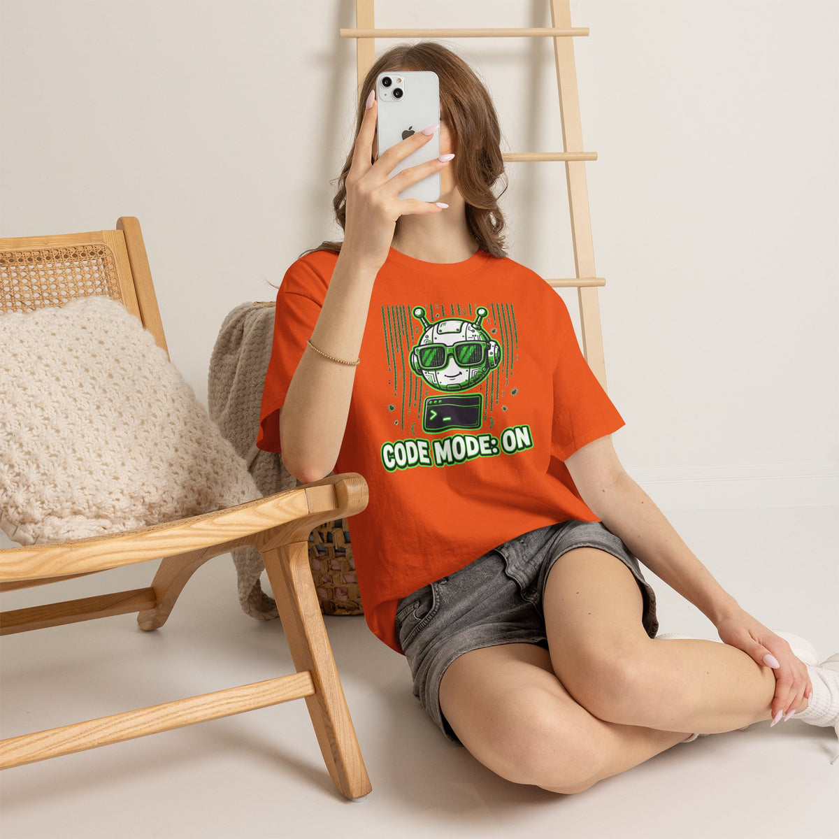 Code Mode On T-Shirt — Funny Programmer Alien Graphic Tee for Developers