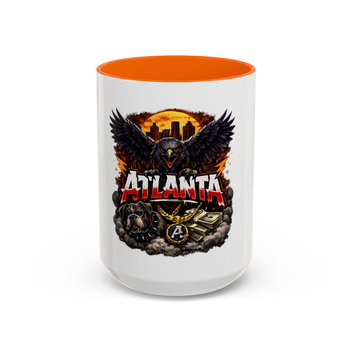Atlanta Raven Graphic Coffee Mug – City Skyline, Money & Bold Team Vibe (11/15oz)