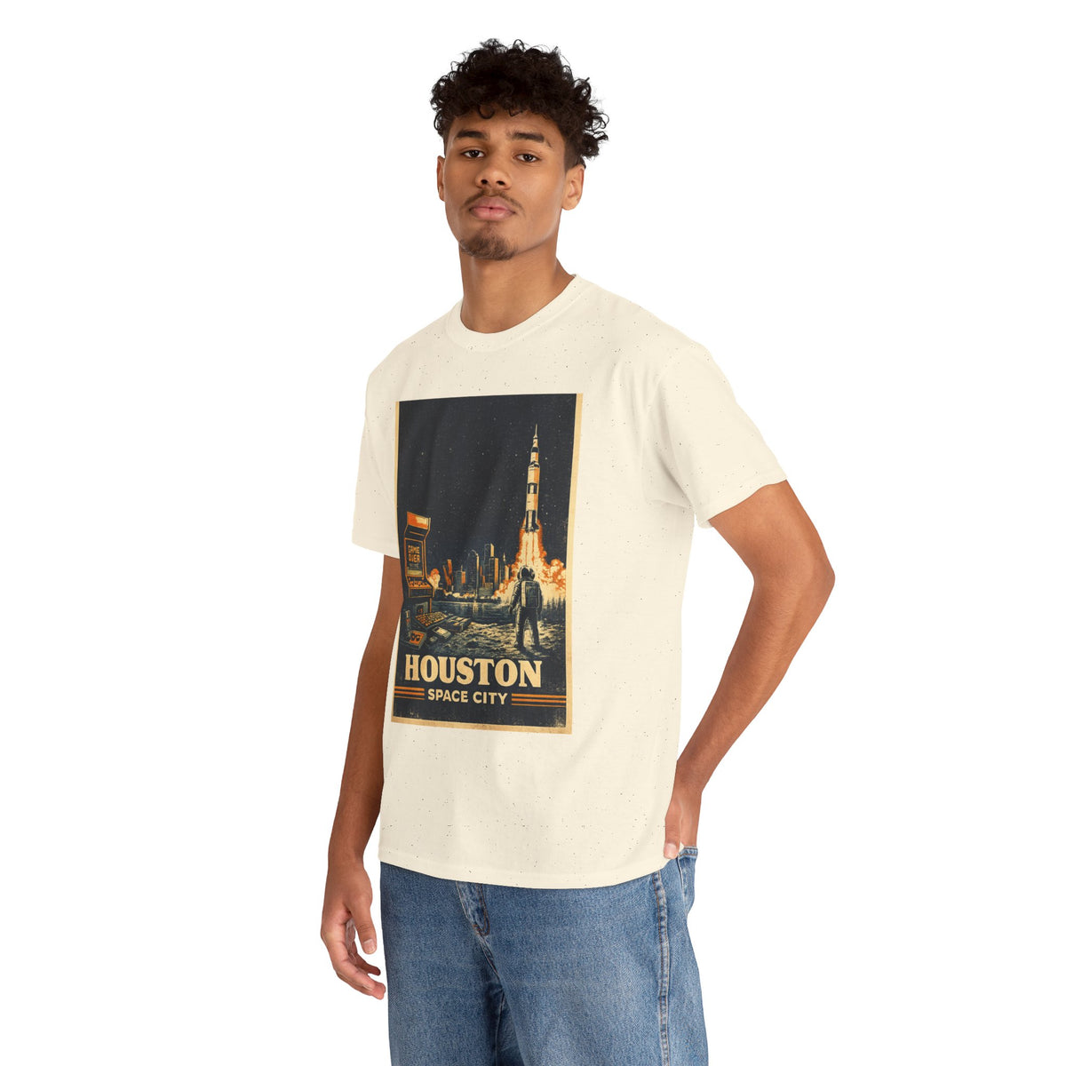 Houston Space City Rocket Launch Vintage T-Shirt