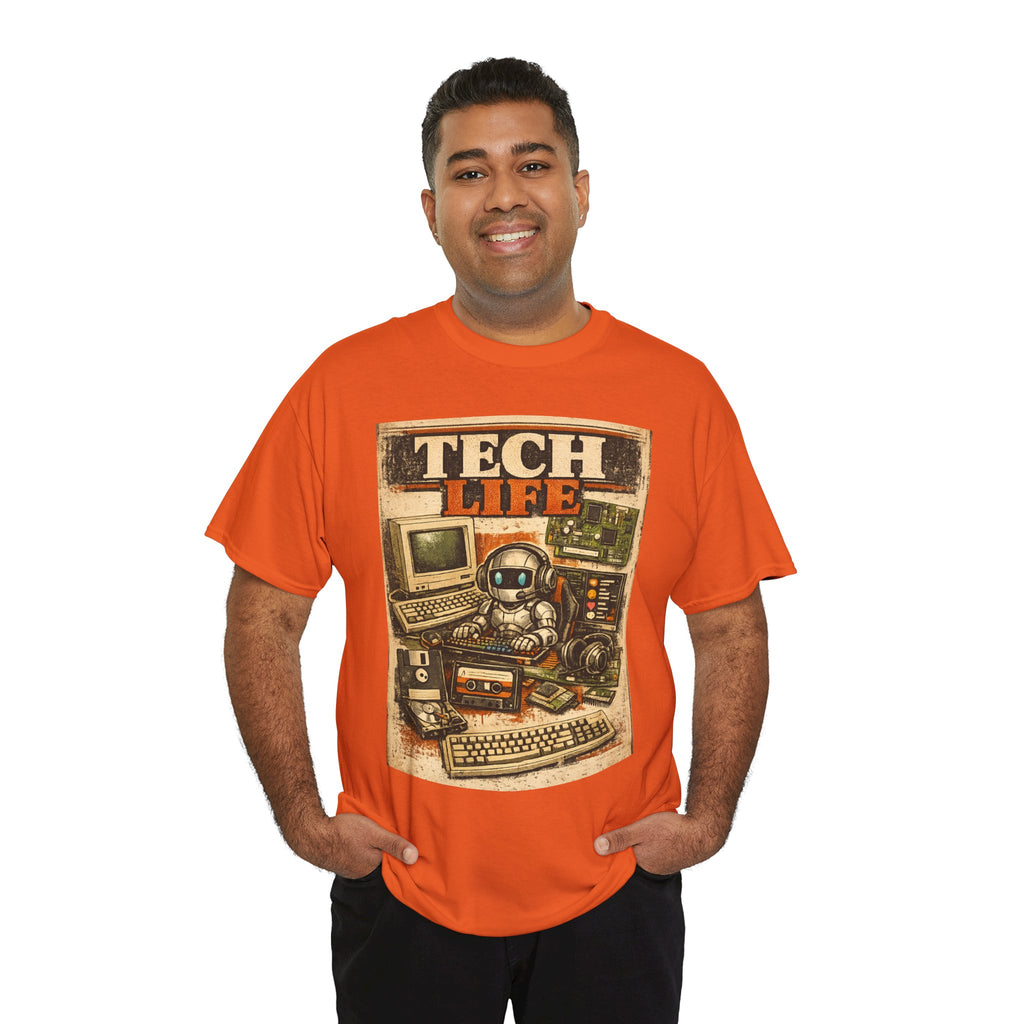 Tech Life T-Shirt — Retro Computer & Gadget Graphic Tee for Geeks