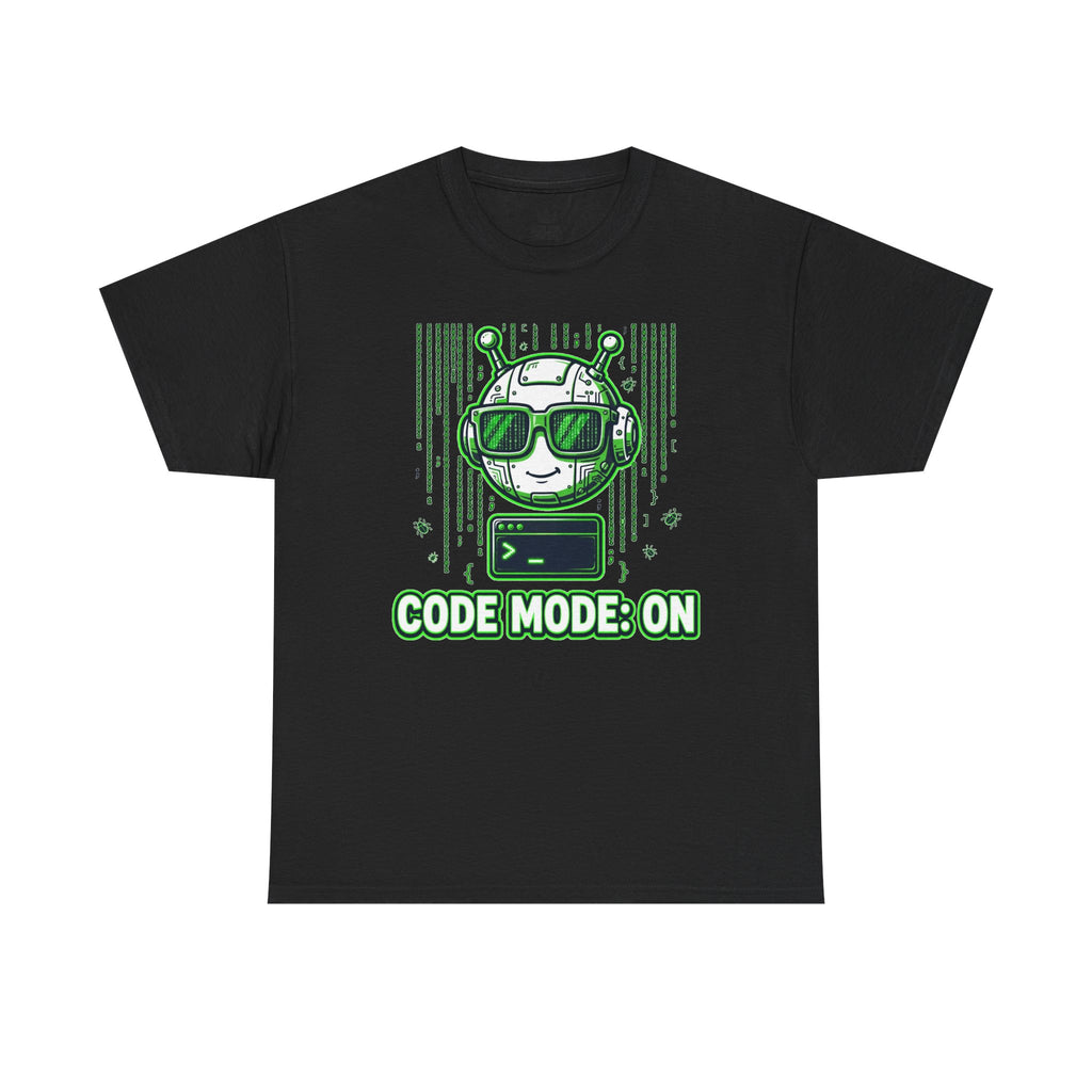 Code Mode On T-Shirt — Funny Programmer Alien Graphic Tee for Developers