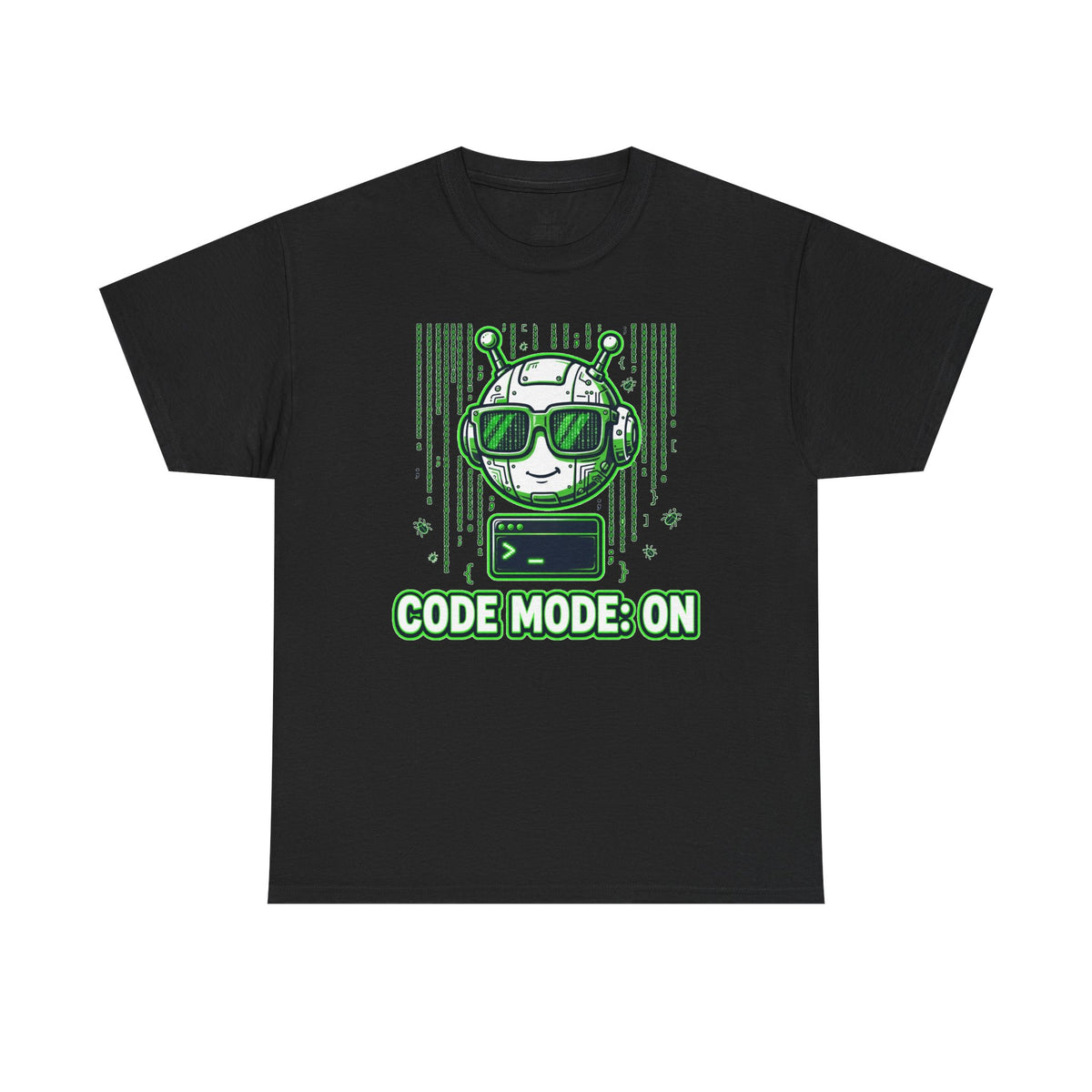 Code Mode On T-Shirt — Funny Programmer Alien Graphic Tee for Developers