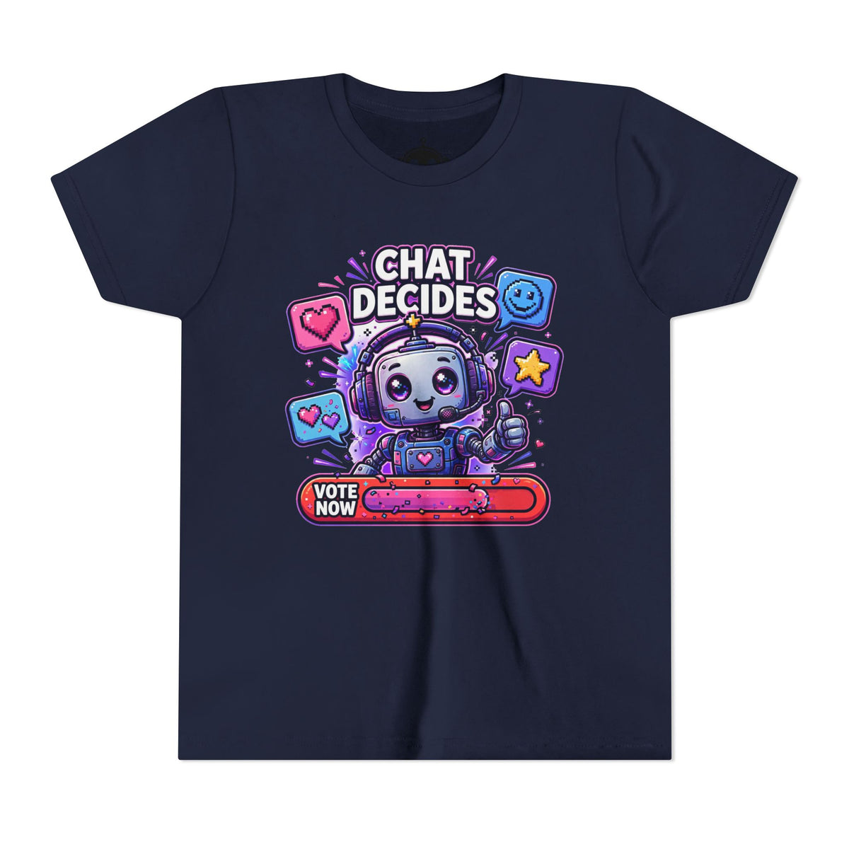 Youth “Chat Decides” AI Gamer Voting Short Sleeve Tee