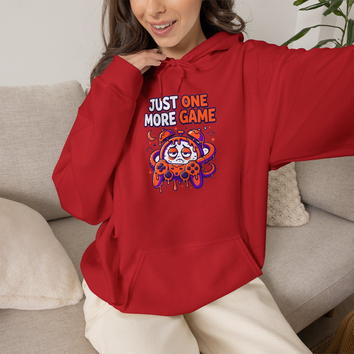 Just One More Game Gamer Hoodie – Cute Octopus Controller Gaming Sweatshirt