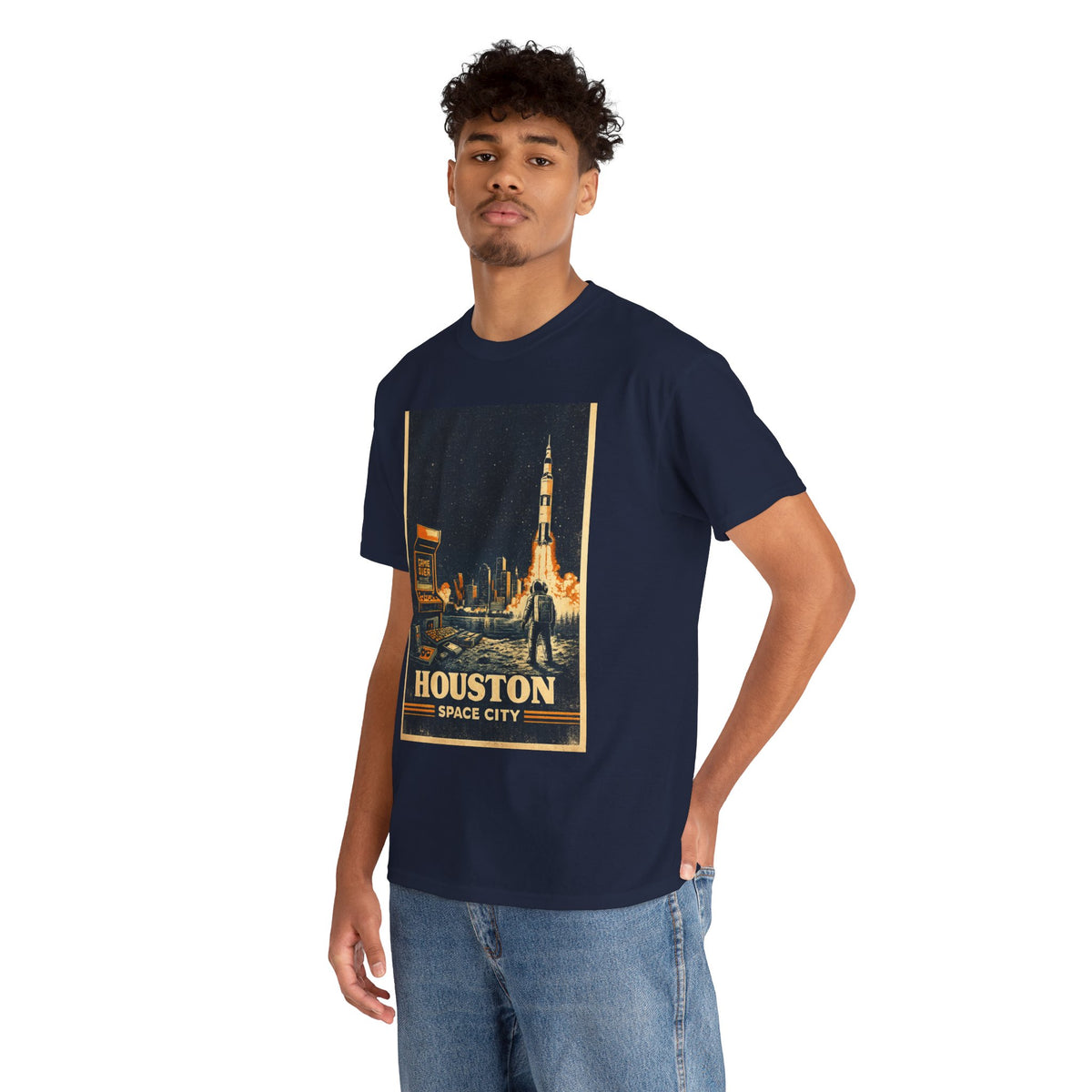 Houston Space City Rocket Launch Vintage T-Shirt