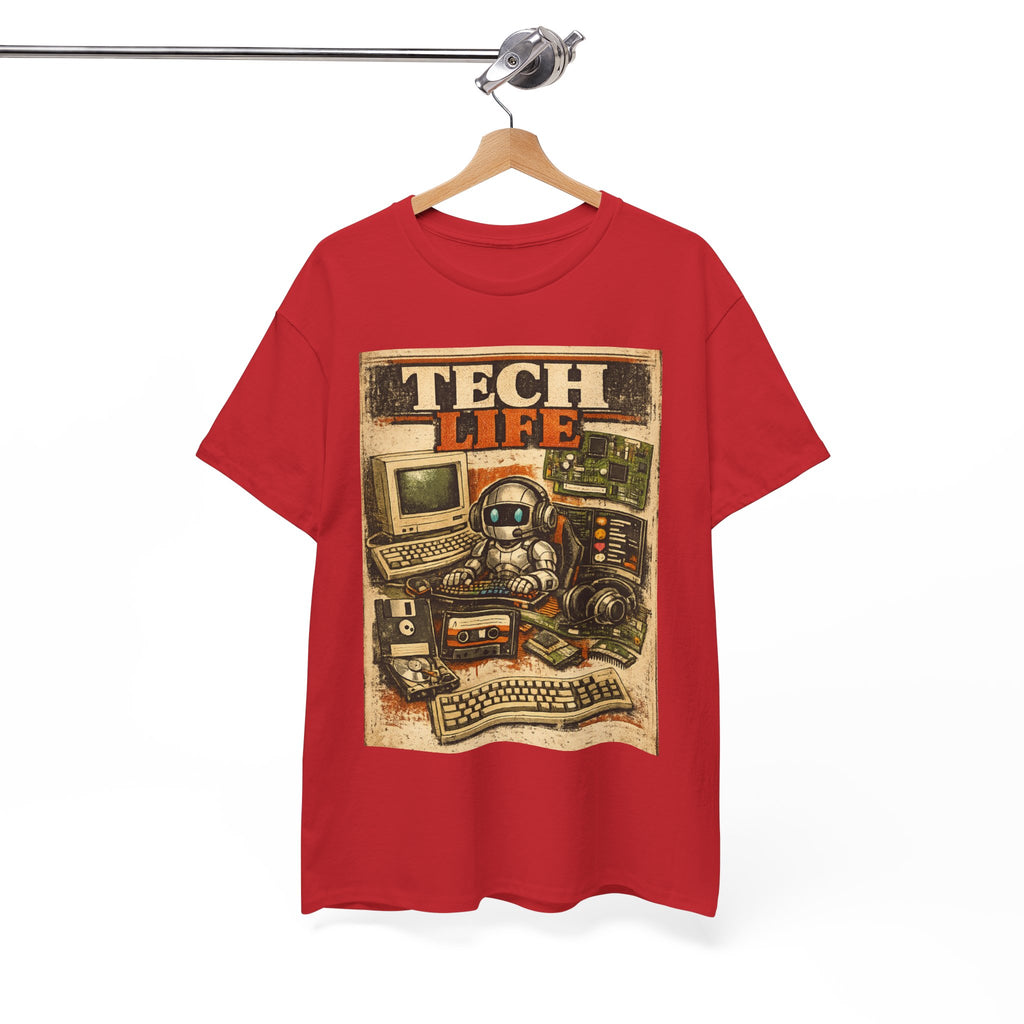 Tech Life T-Shirt — Retro Computer & Gadget Graphic Tee for Geeks
