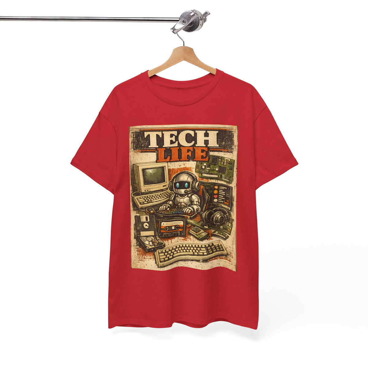 Tech Life T-Shirt — Retro Computer & Gadget Graphic Tee for Geeks