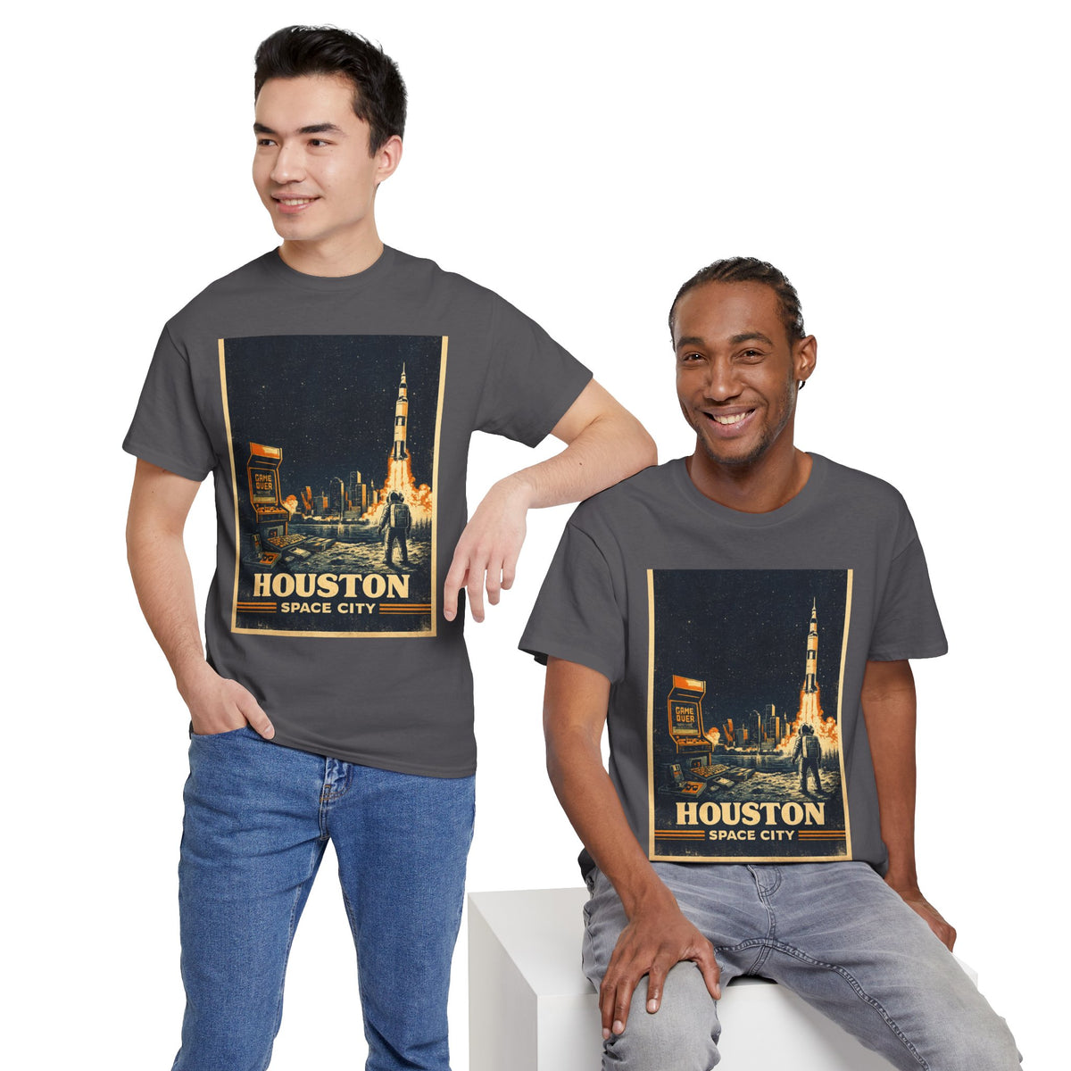 Houston Space City Rocket Launch Vintage T-Shirt