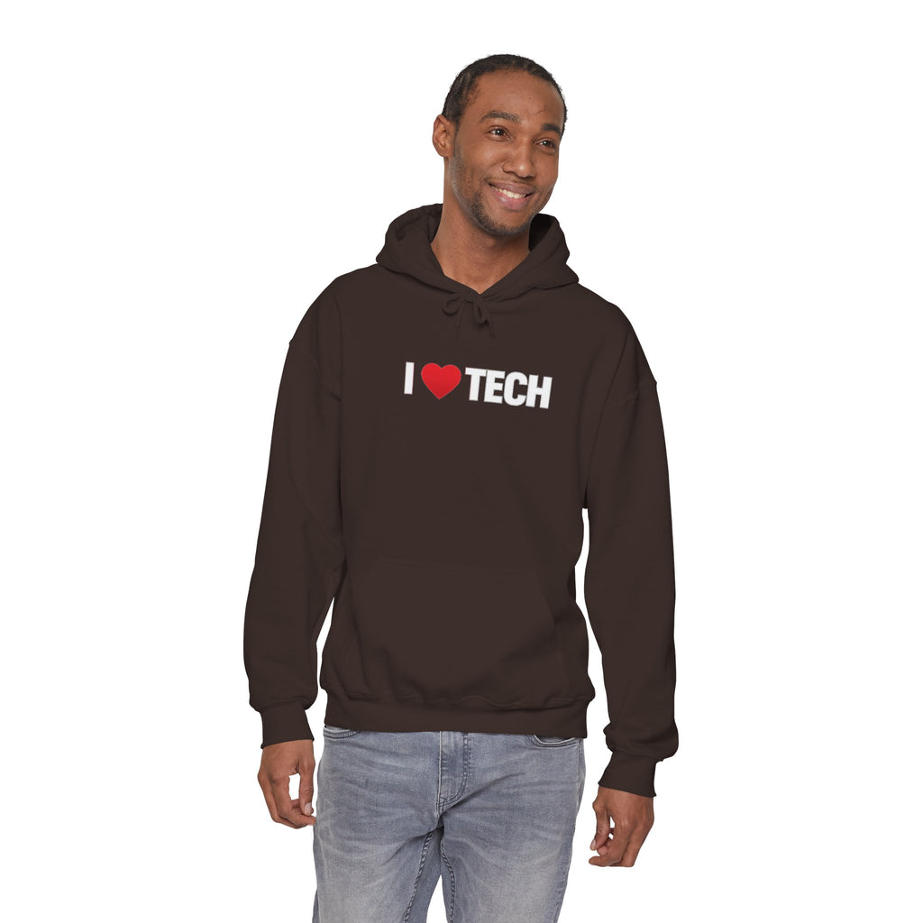 I  Tech Hoodie — "I Love Tech" Graphic Pullover for Tech Lovers