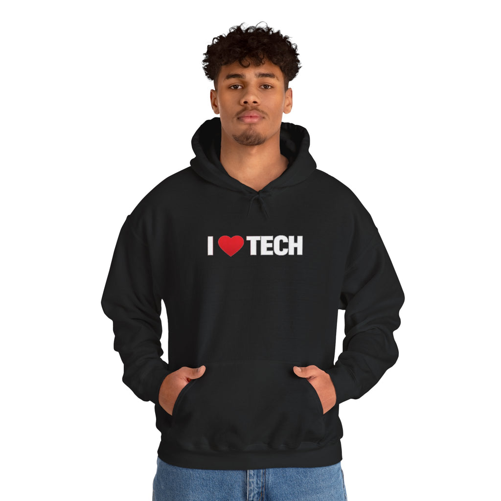 I  Tech Hoodie — "I Love Tech" Graphic Pullover for Tech Lovers