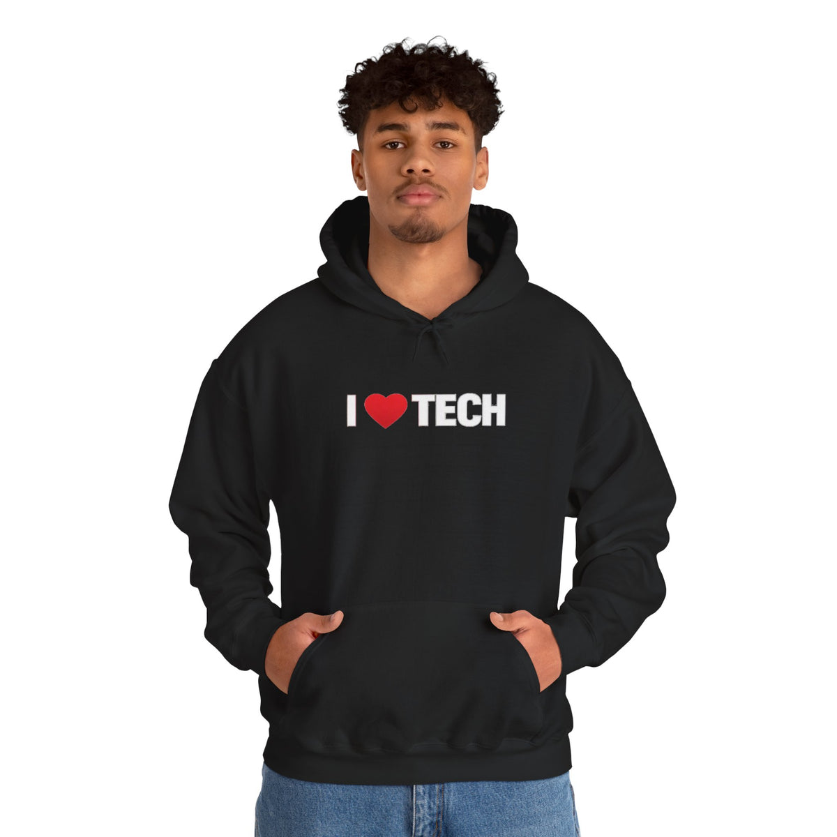 I  Tech Hoodie — "I Love Tech" Graphic Pullover for Tech Lovers
