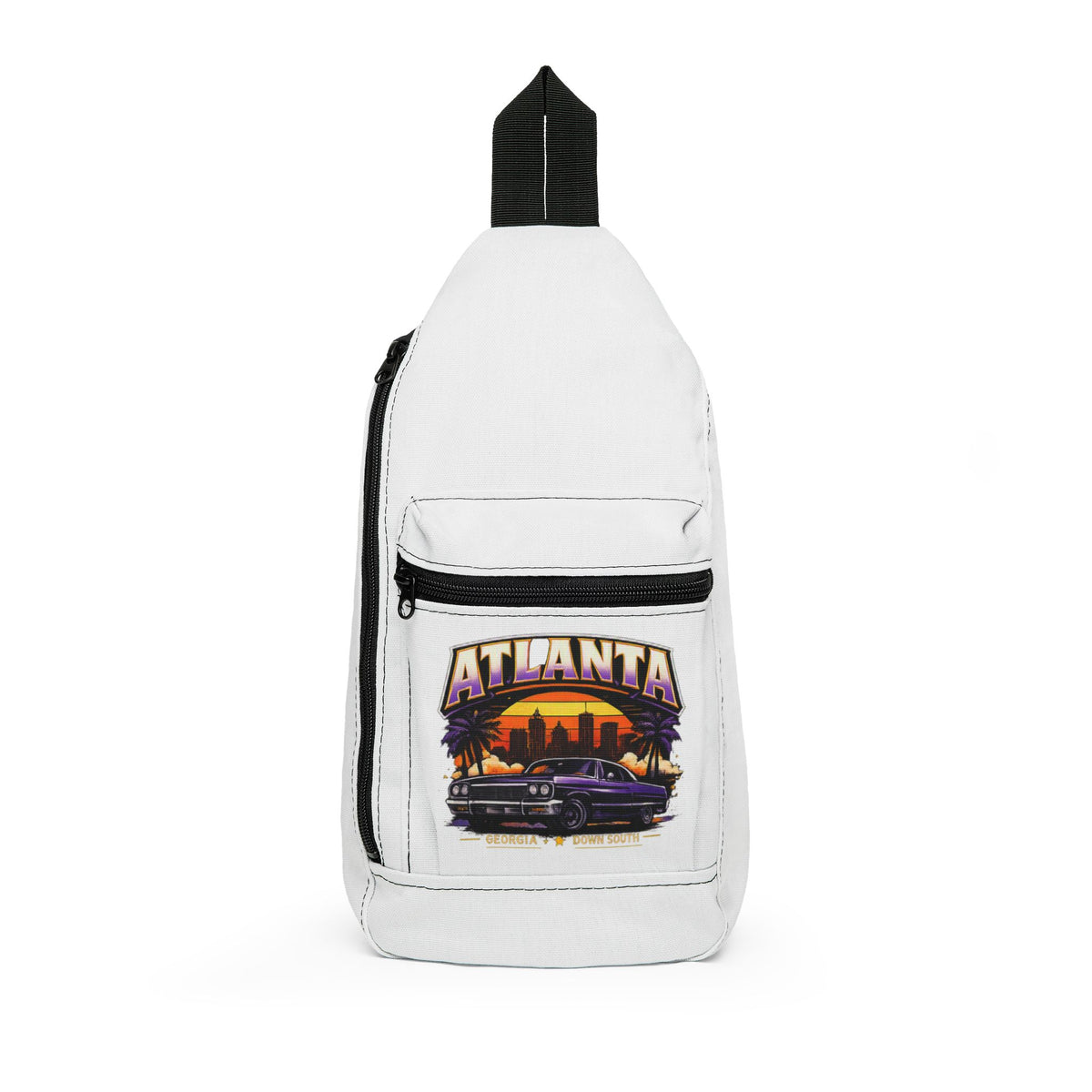 Atlanta Skyline Retro Sling Bag — Vintage Cityscape Crossbody