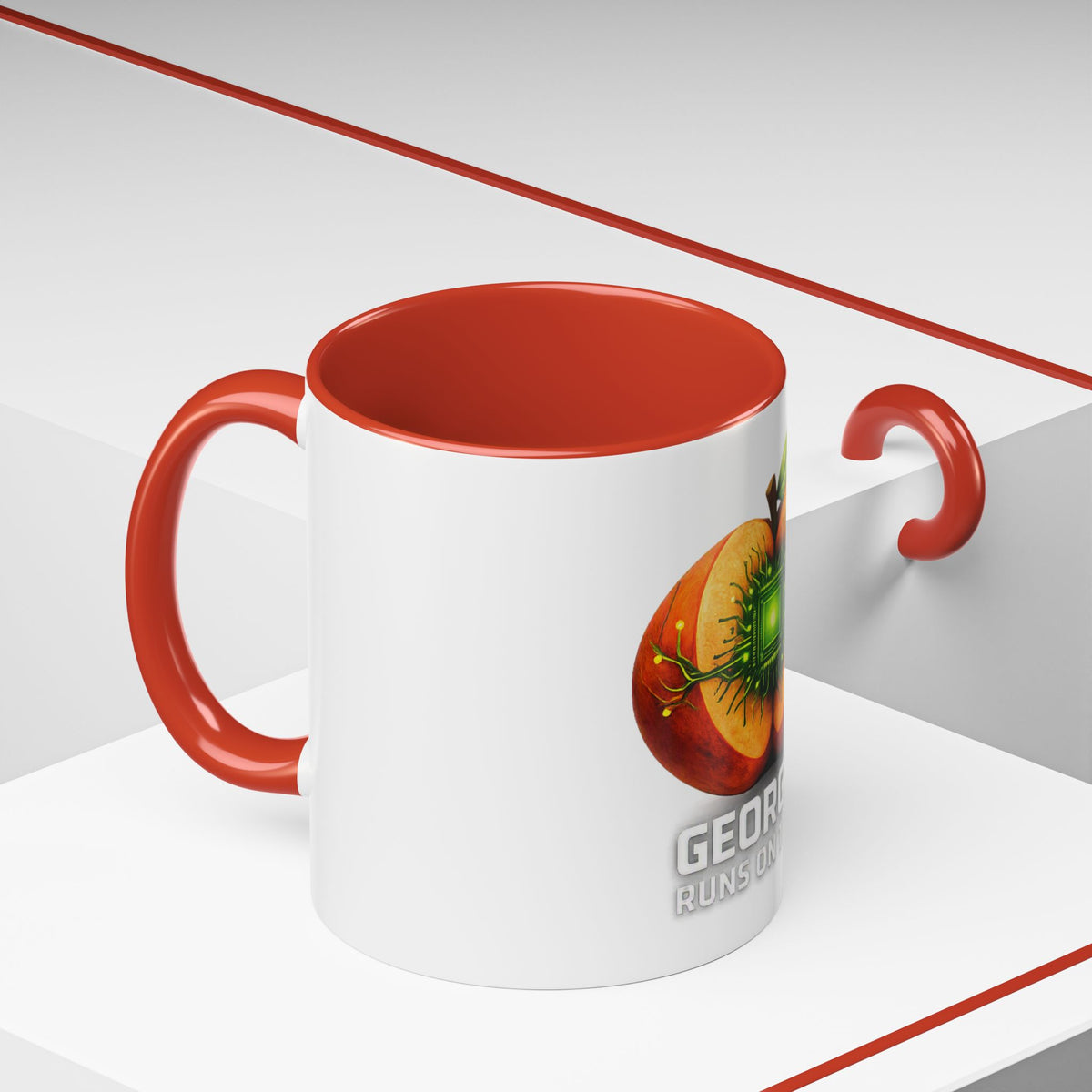 Accent Mug — "Georgia Runs on Tech" Peach Tech Coffee Mug (11/15oz)