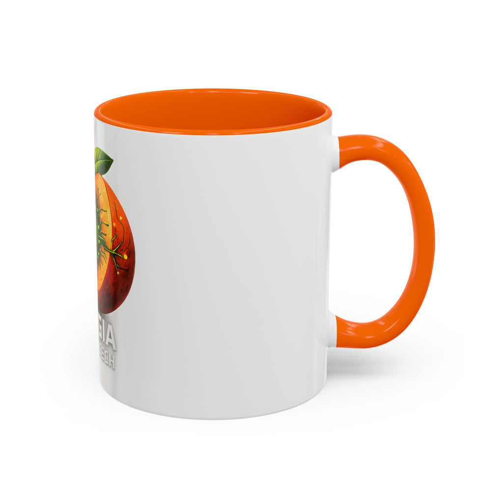Accent Mug — "Georgia Runs on Tech" Peach Tech Coffee Mug (11/15oz)