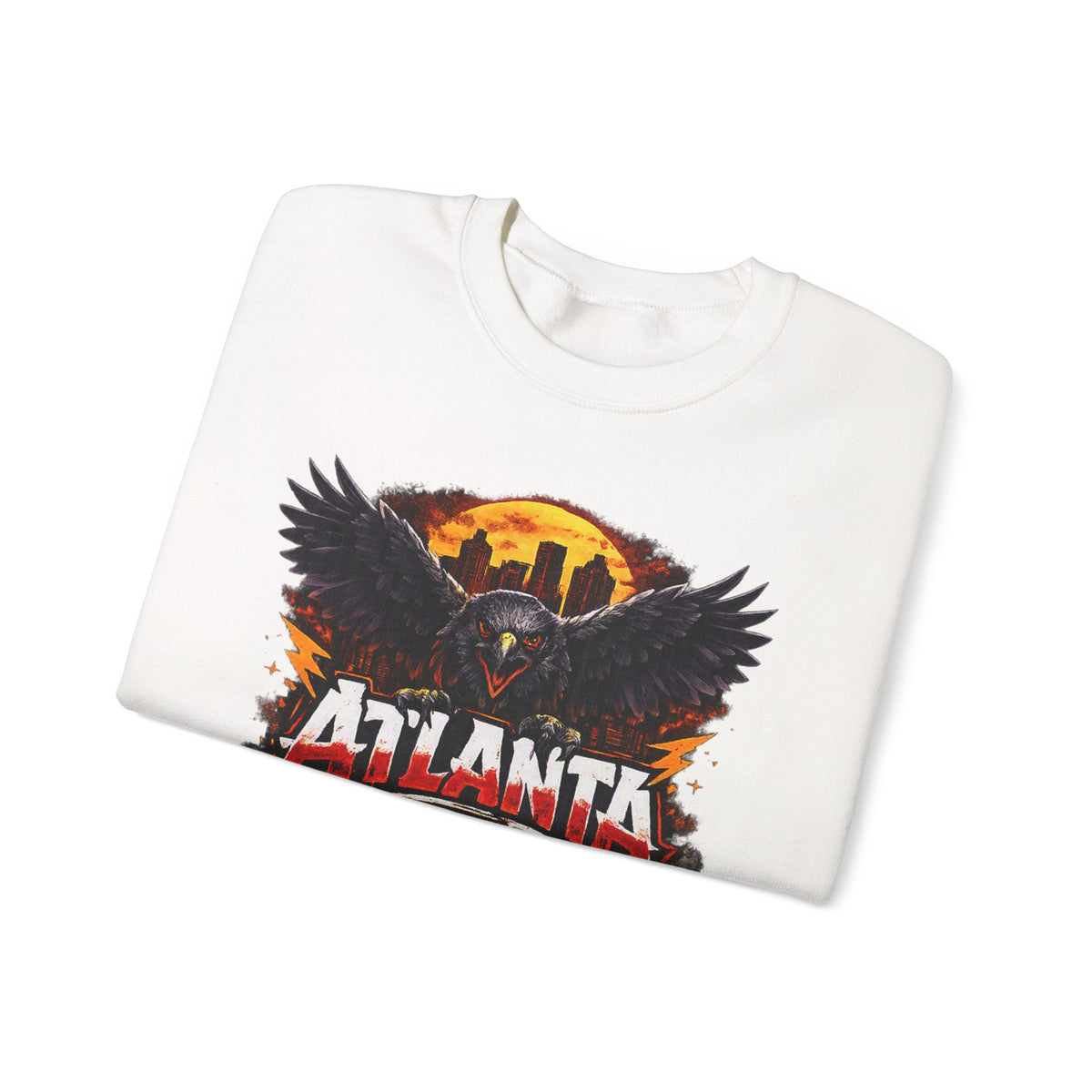 Atlanta Raven Graphic Sweatshirt – City Skyline Vintage Motorcycle Design