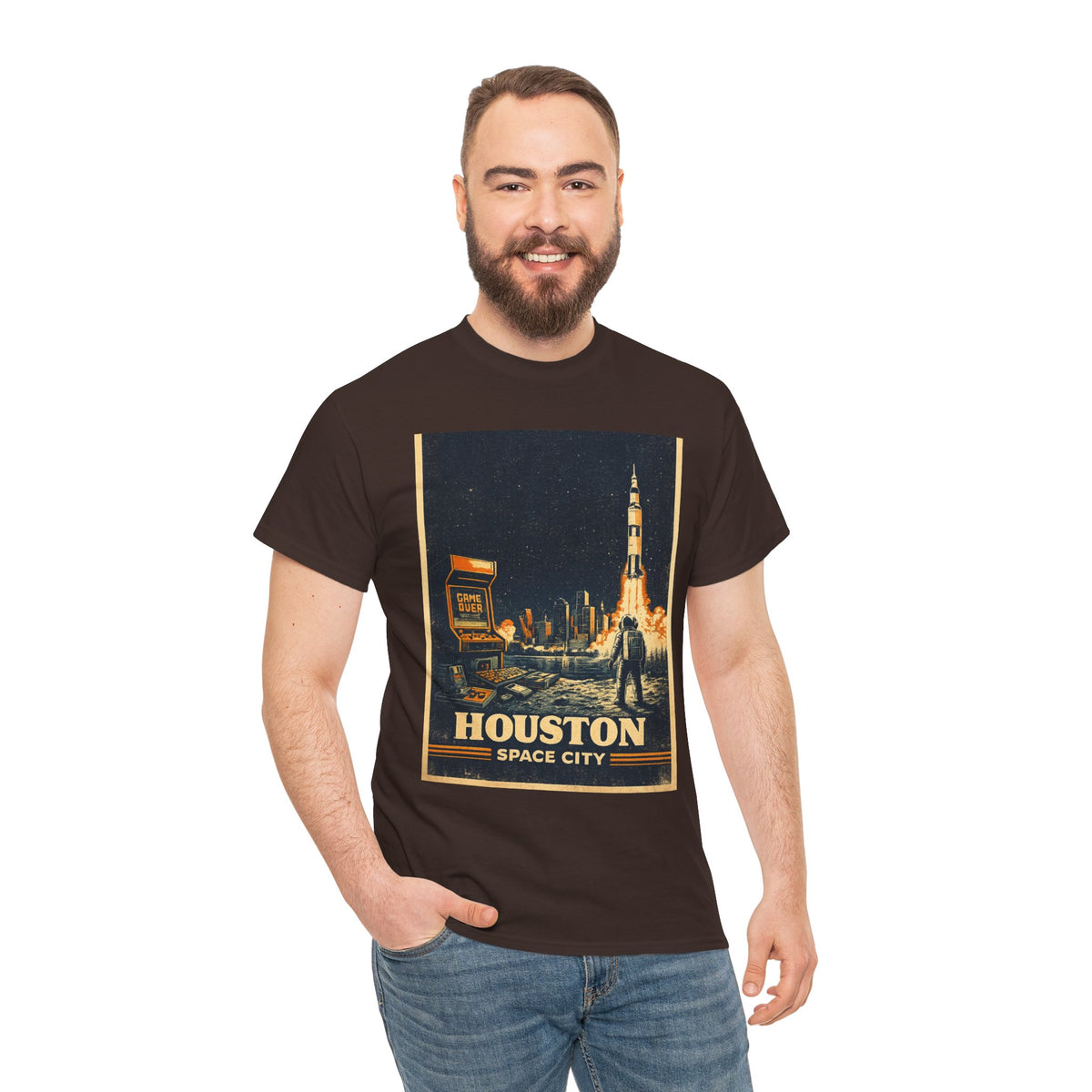 Houston Space City Rocket Launch Vintage T-Shirt