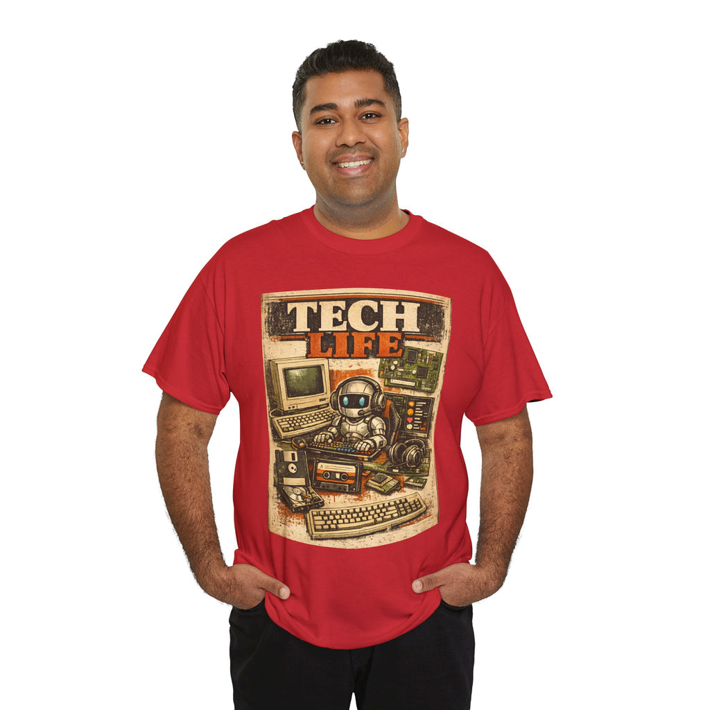 Tech Life T-Shirt — Retro Computer & Gadget Graphic Tee for Geeks