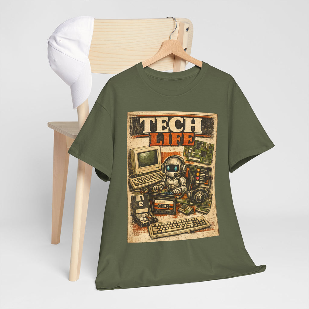 Tech Life T-Shirt — Retro Computer & Gadget Graphic Tee for Geeks