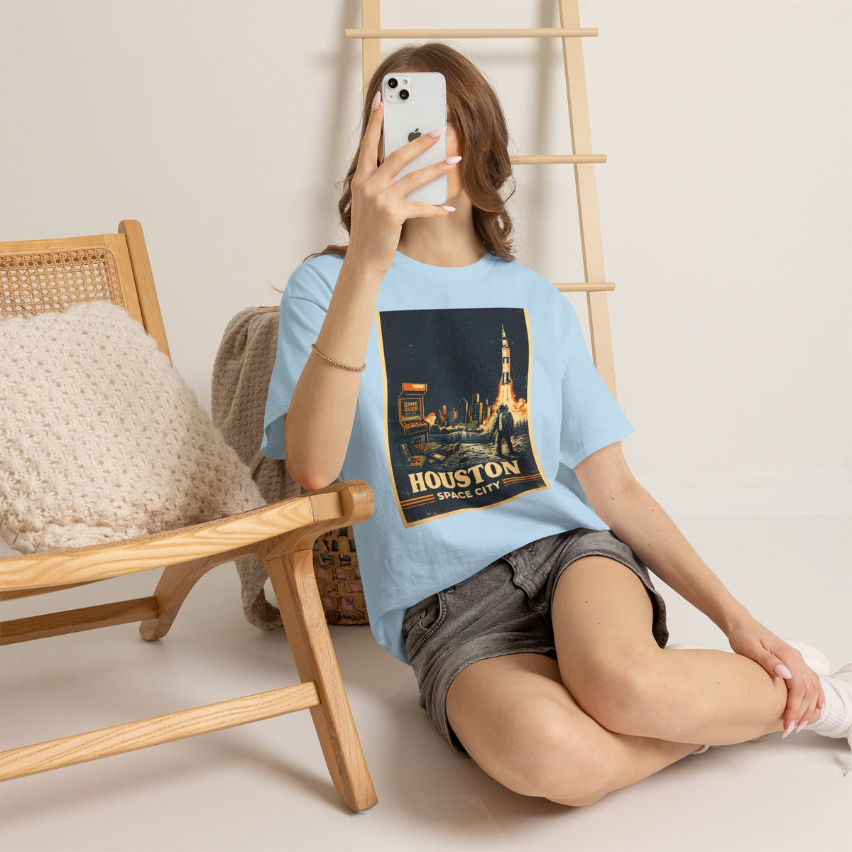 Houston Space City Rocket Launch Vintage T-Shirt
