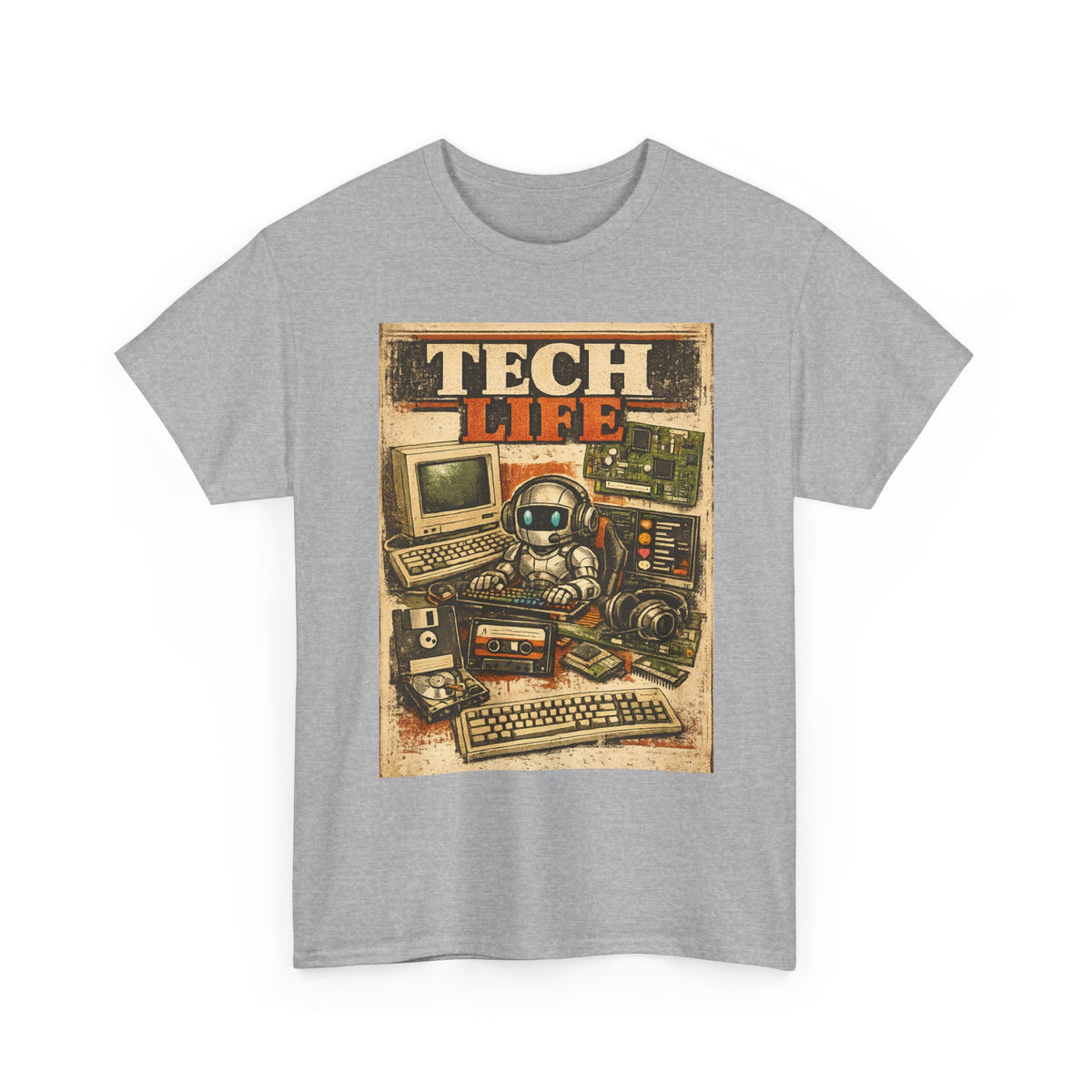 Tech Life T-Shirt — Retro Computer & Gadget Graphic Tee for Geeks