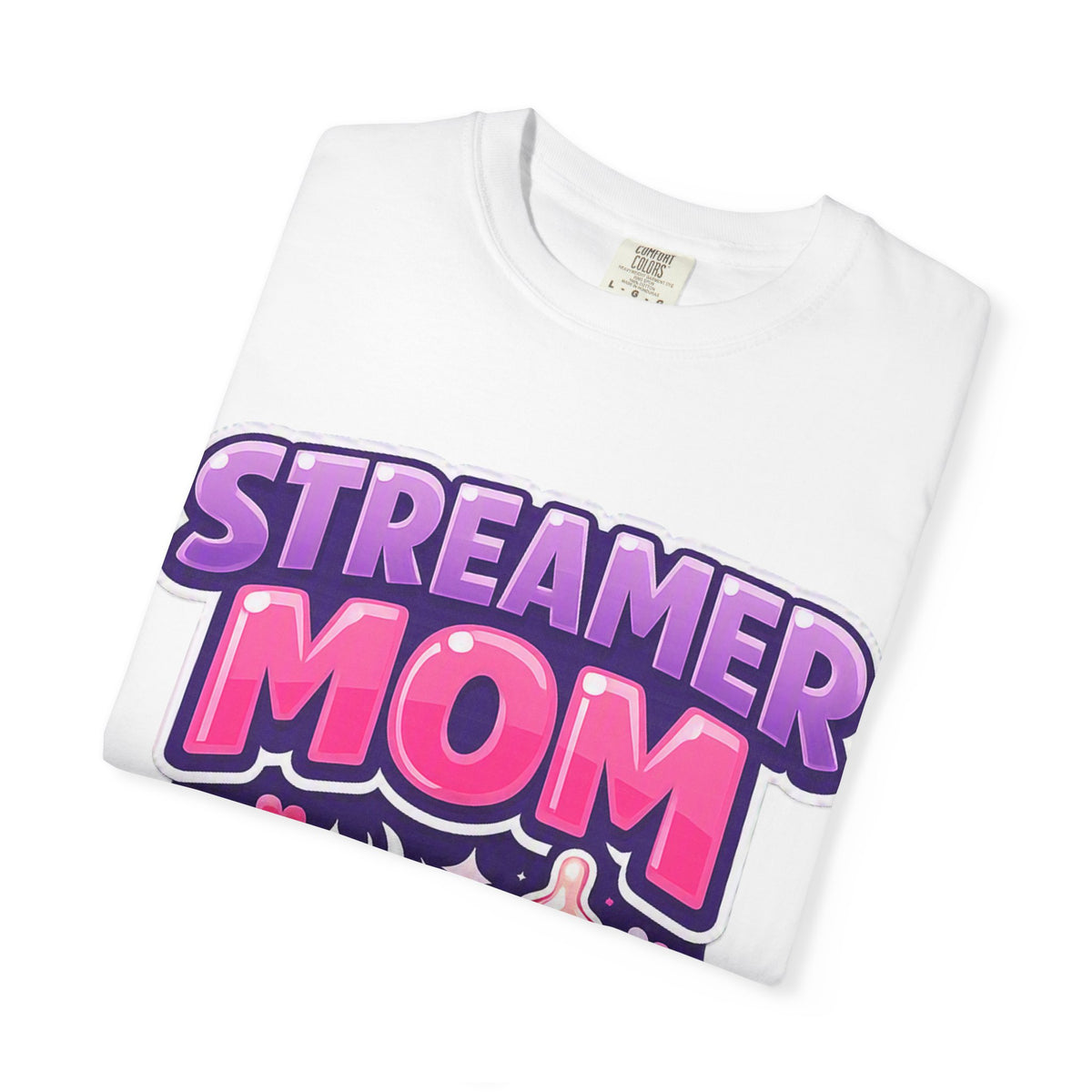 Streamer Mom T-Shirt — Gamer Mom Graphic Tee with Controller & Baby Bottle
