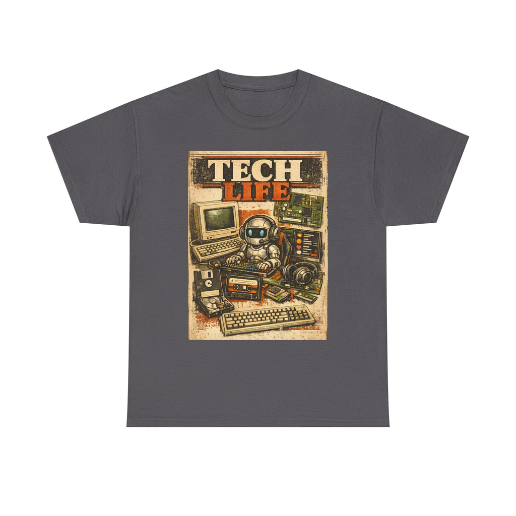 Tech Life T-Shirt — Retro Computer & Gadget Graphic Tee for Geeks