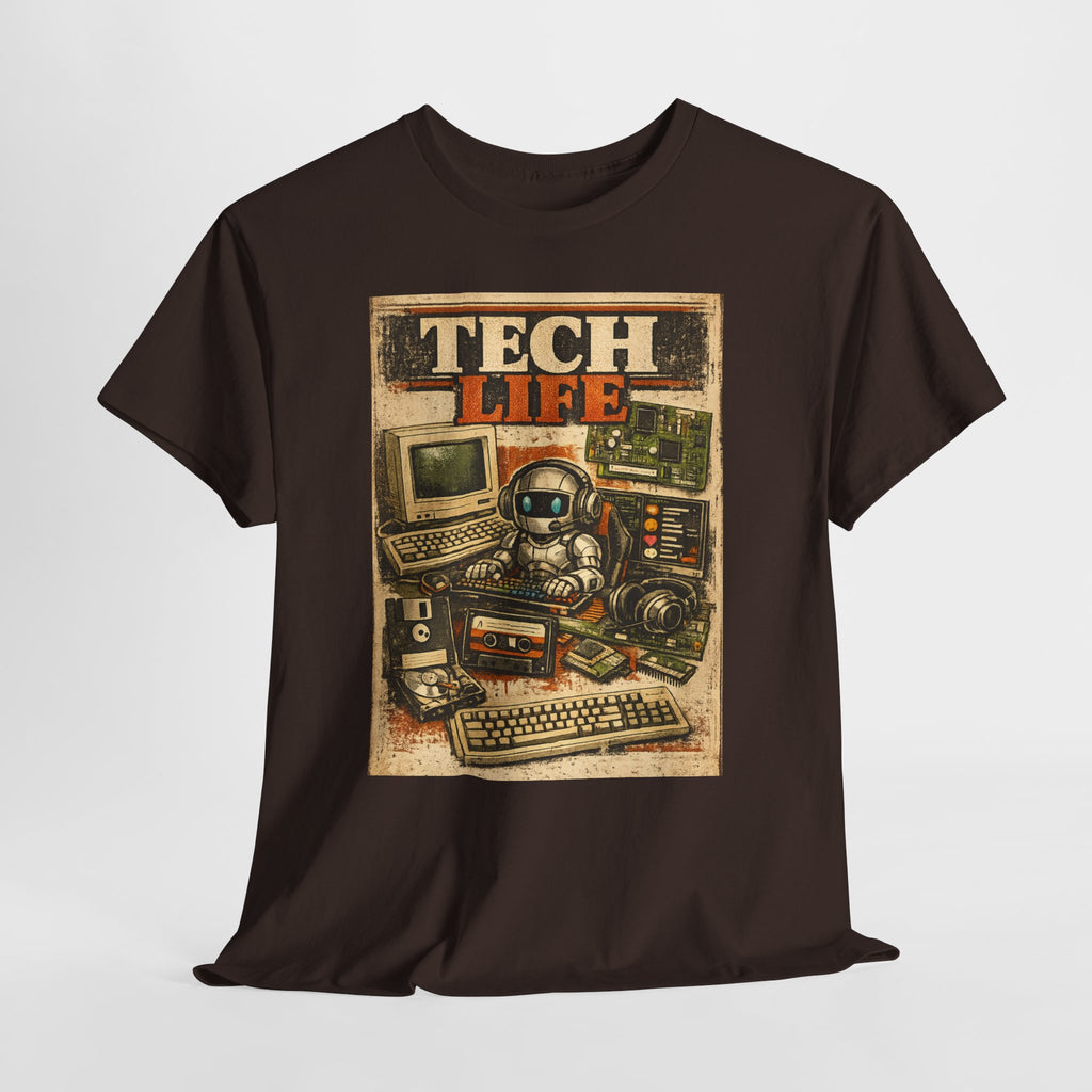Tech Life T-Shirt — Retro Computer & Gadget Graphic Tee for Geeks