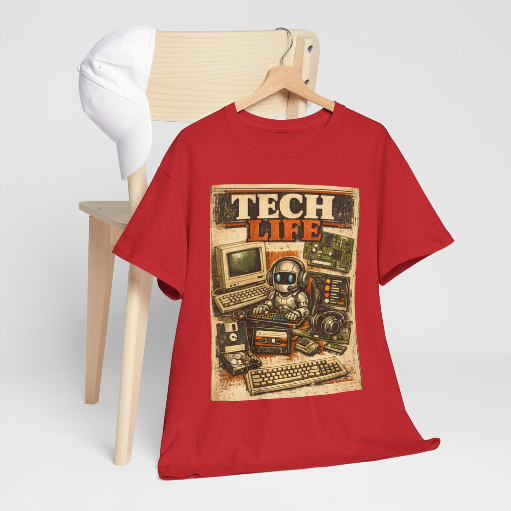 Tech Life T-Shirt — Retro Computer & Gadget Graphic Tee for Geeks
