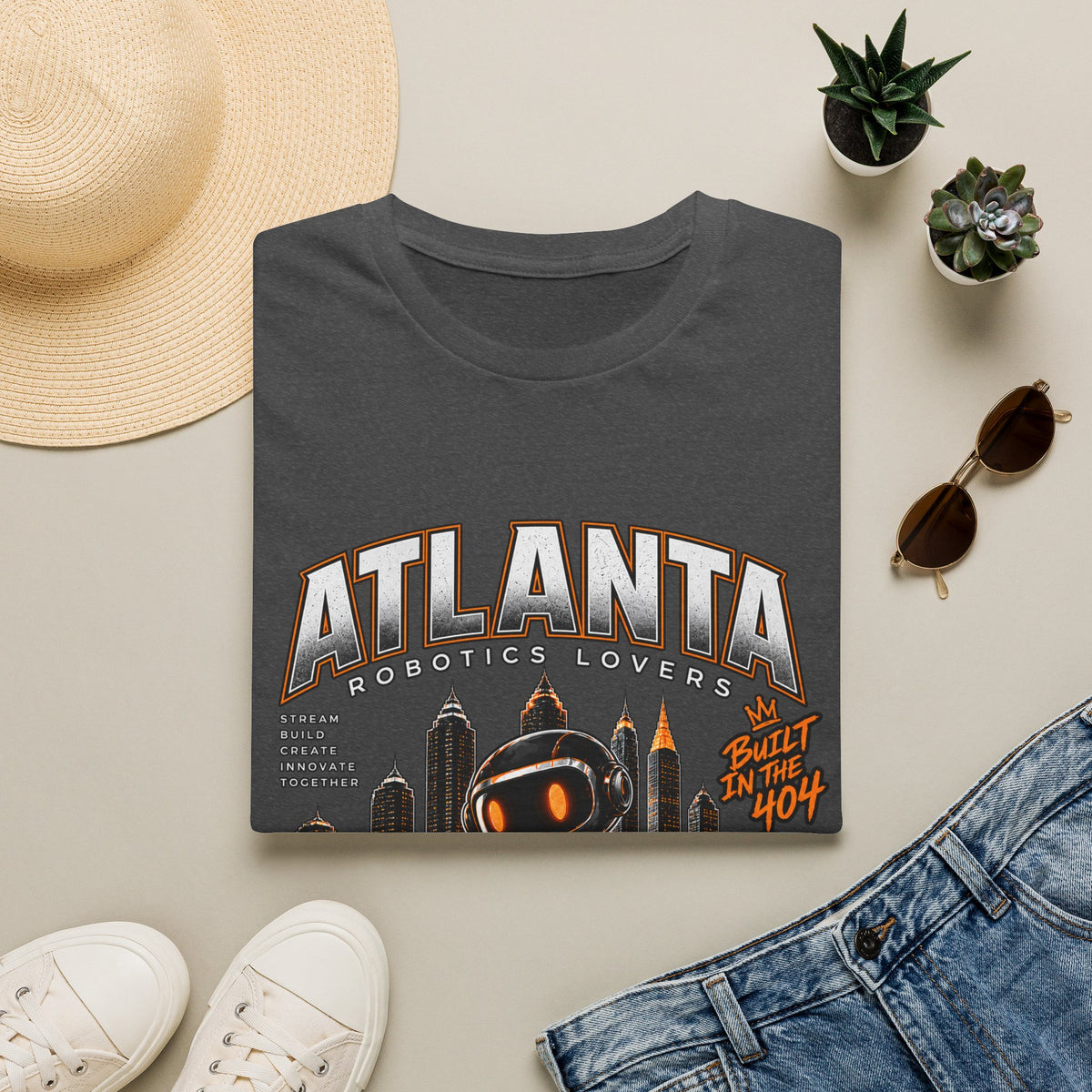 Atlanta Robotics Lovers T-Shirt — Retro City Skyline Tee