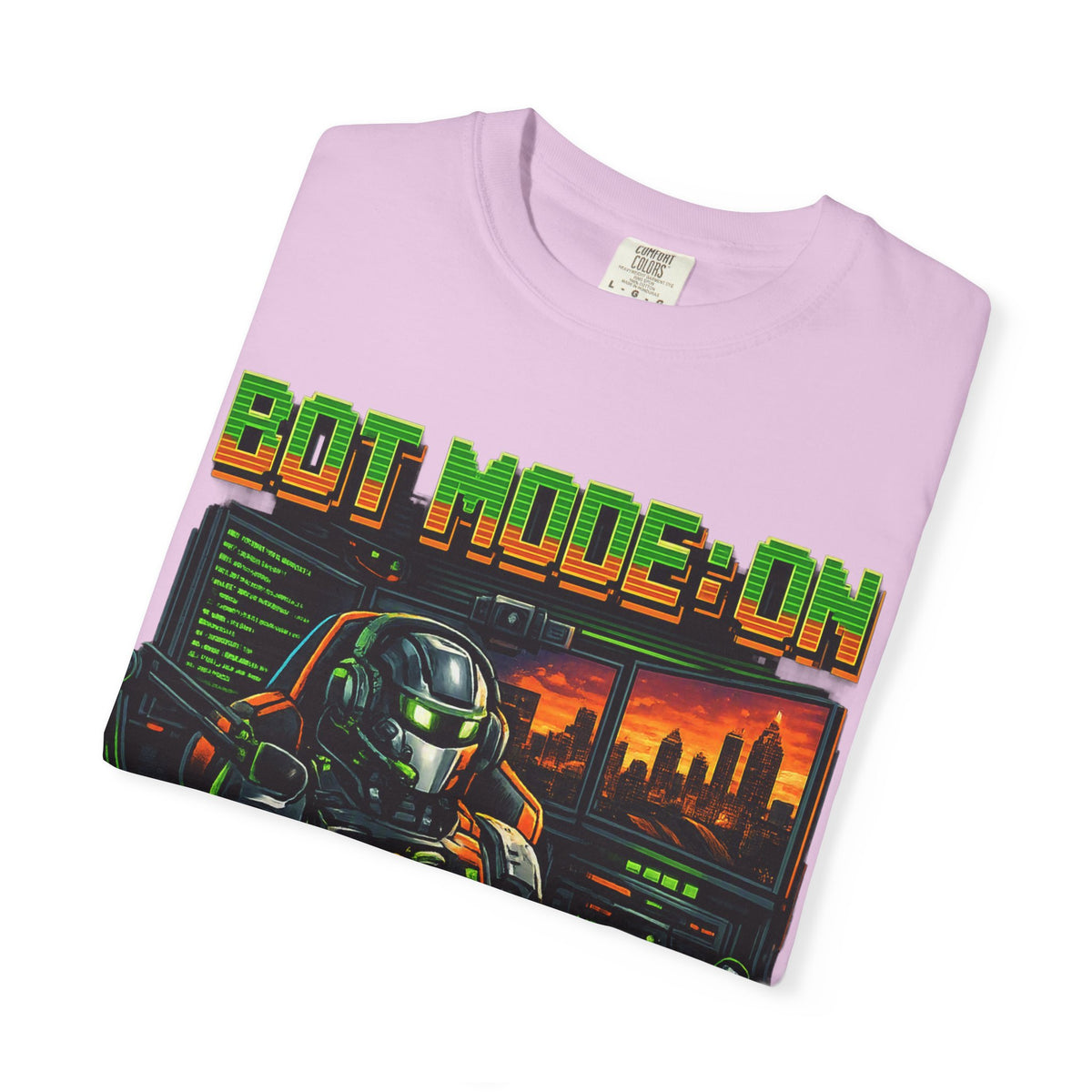 Bot Mode On T-Shirt — Retro Cyberpunk Robot Gamer Tee