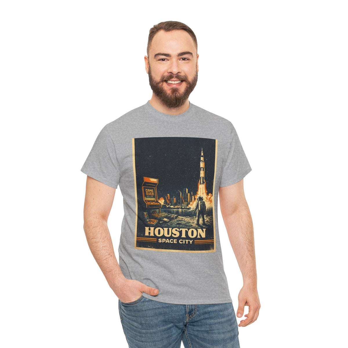 Houston Space City Rocket Launch Vintage T-Shirt