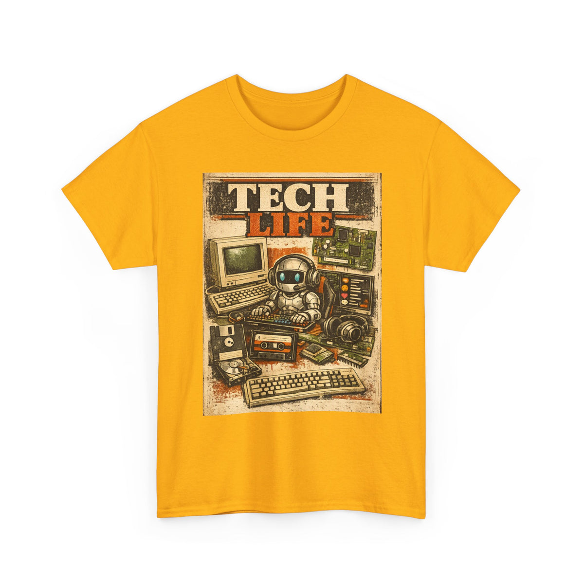 Tech Life T-Shirt — Retro Computer & Gadget Graphic Tee for Geeks