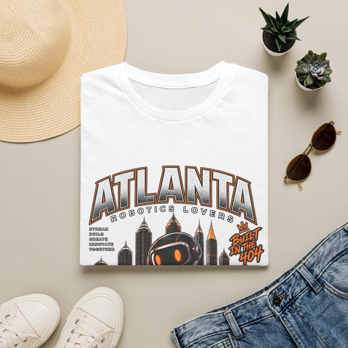 Atlanta Robotics Lovers T-Shirt — Retro City Skyline Tee