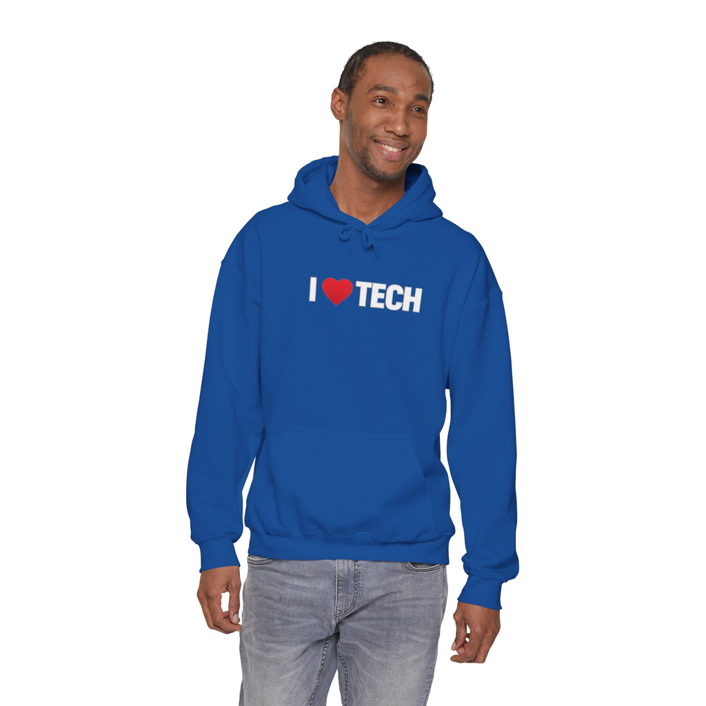 I  Tech Hoodie — "I Love Tech" Graphic Pullover for Tech Lovers