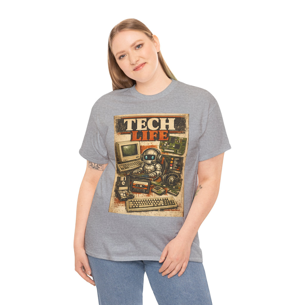 Tech Life T-Shirt — Retro Computer & Gadget Graphic Tee for Geeks