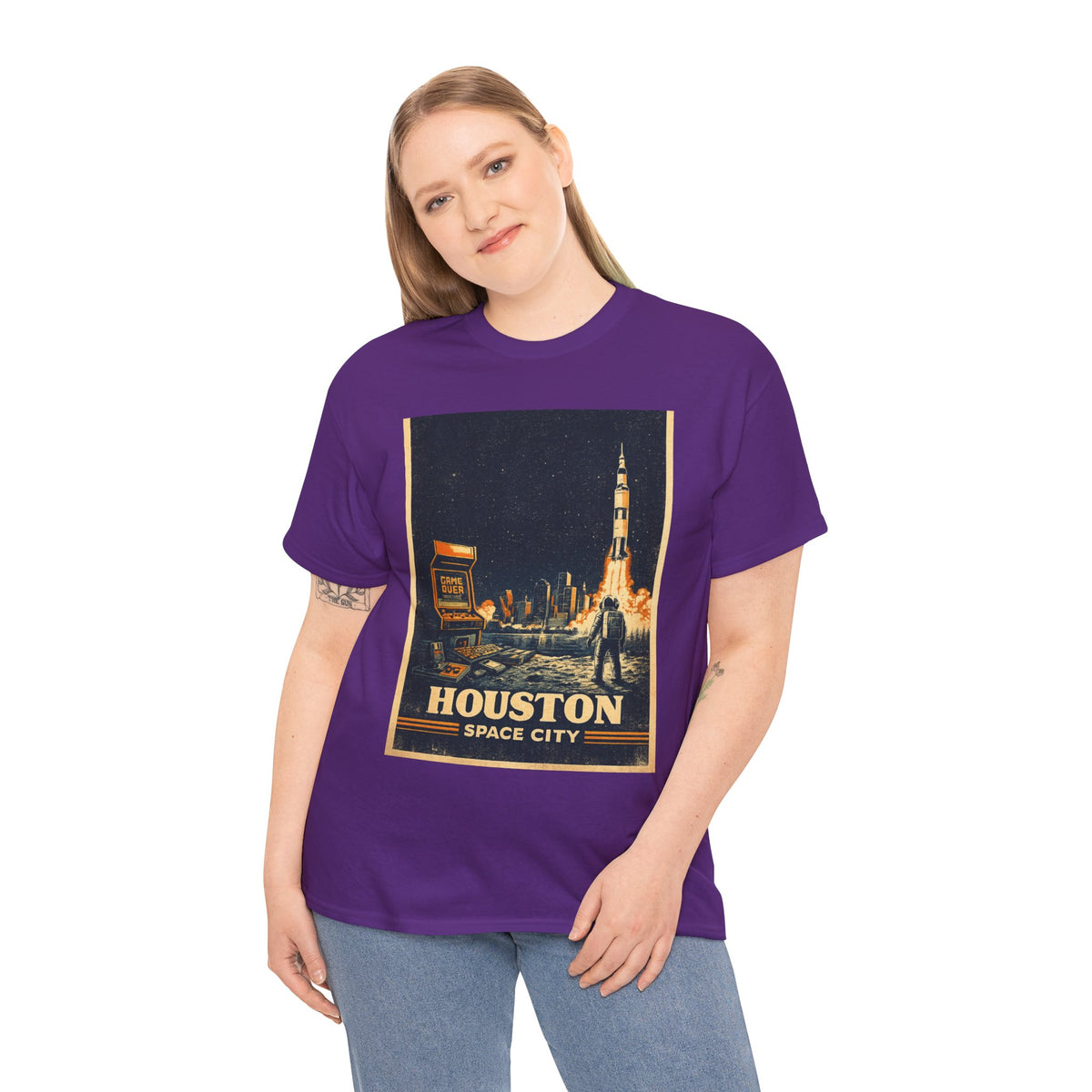 Houston Space City Rocket Launch Vintage T-Shirt