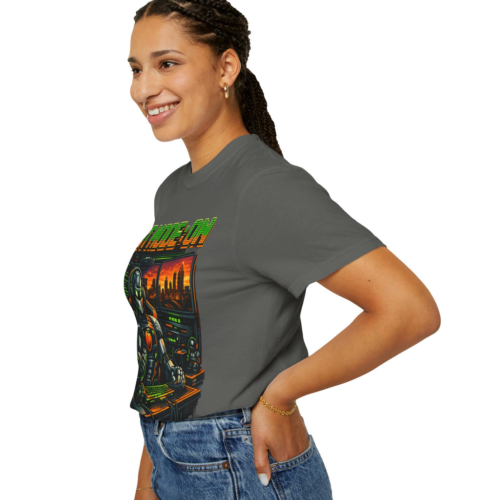 Bot Mode On T-Shirt — Retro Cyberpunk Robot Gamer Tee