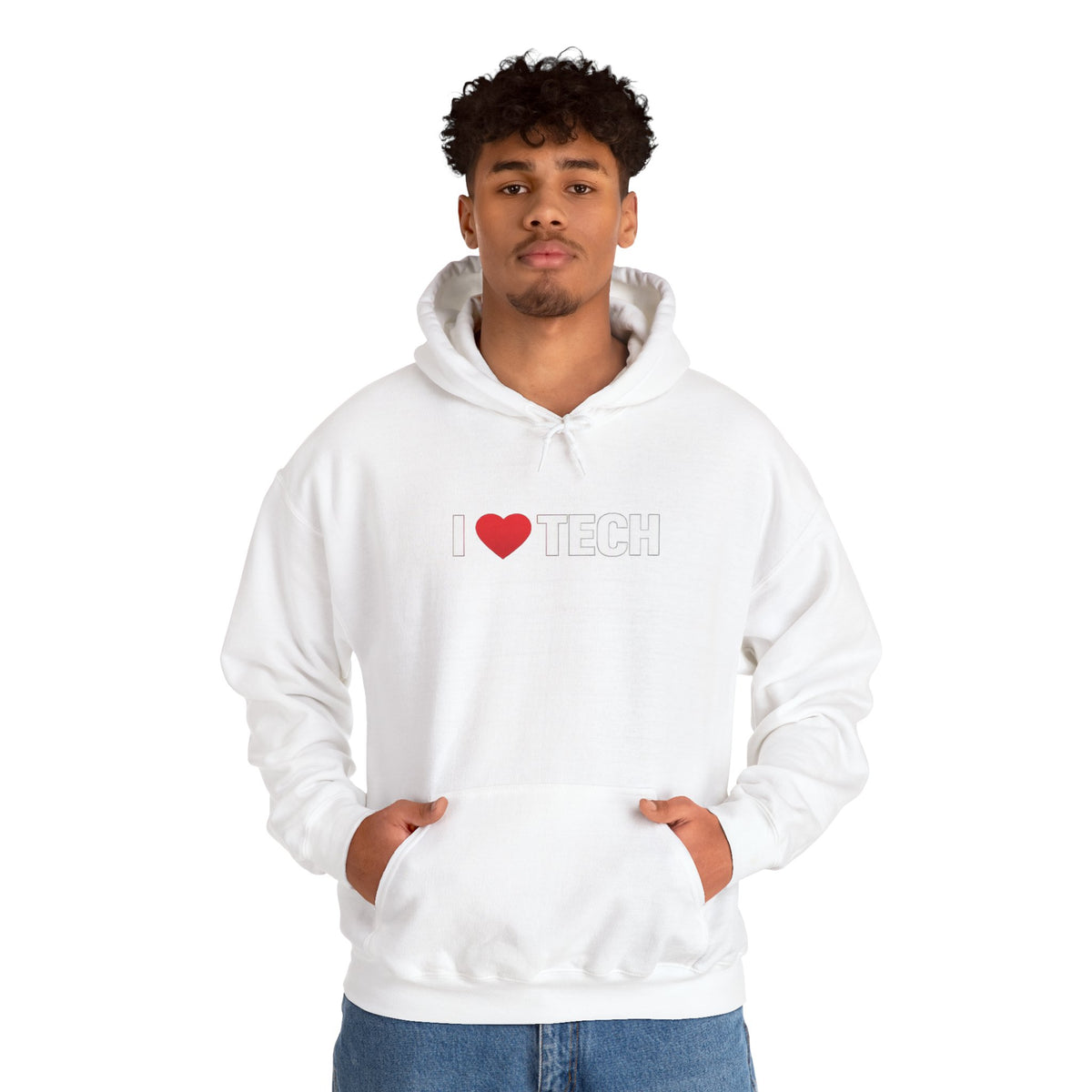 I  Tech Hoodie — "I Love Tech" Graphic Pullover for Tech Lovers