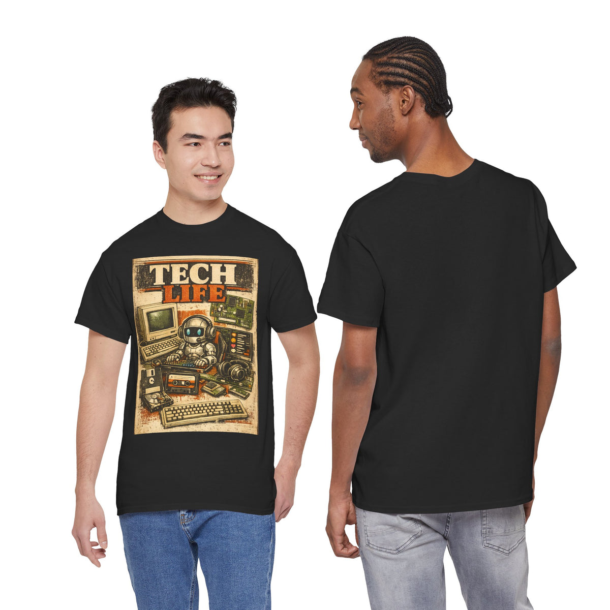 Tech Life T-Shirt — Retro Computer & Gadget Graphic Tee for Geeks