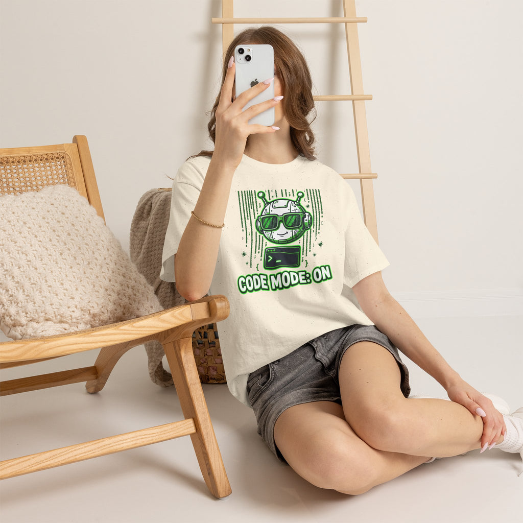 Code Mode On T-Shirt — Funny Programmer Alien Graphic Tee for Developers