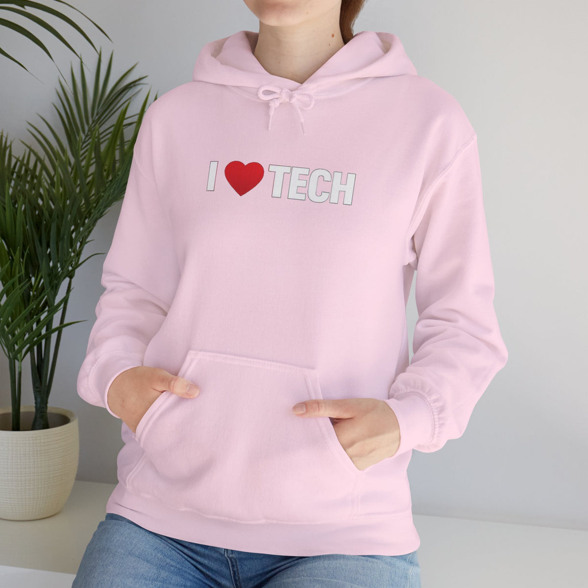 I  Tech Hoodie — "I Love Tech" Graphic Pullover for Tech Lovers