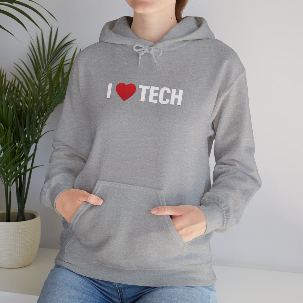 I  Tech Hoodie — "I Love Tech" Graphic Pullover for Tech Lovers
